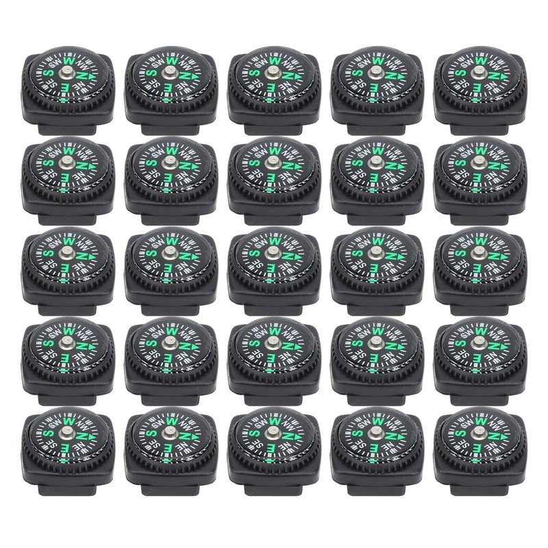 KIMISS 25Pcs Pack Black Survival, Compass Umbrella Rope Accessories Compass
