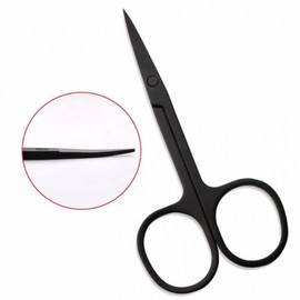 Eyebrow Trimming Stainless Steel Scissors Black 6ea