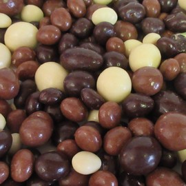 Chocolate Bridge Mix Medley by Its Delish, 2 lbs Bulk | Dark, Milk, and White Dairy Chocolate Covered Peanuts, Almonds, Raisins, Espresso Beans, Cashews, Macadamia Nuts