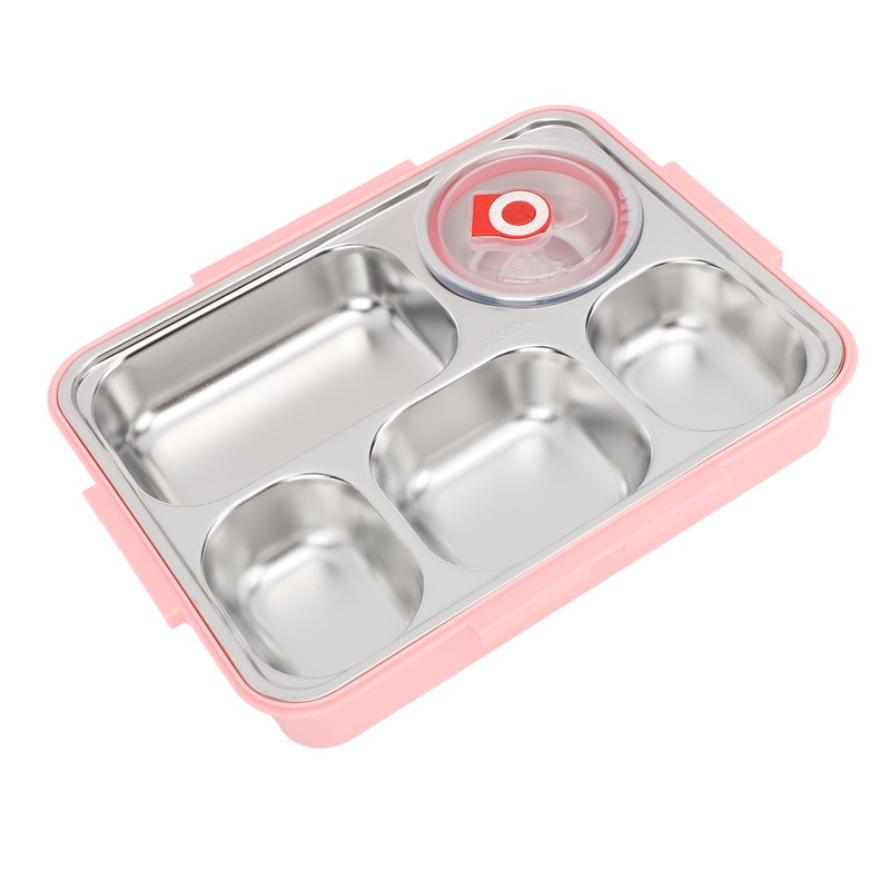 Lunch Box with Lid 5 Compartments Heat Preservation Stainless Steel