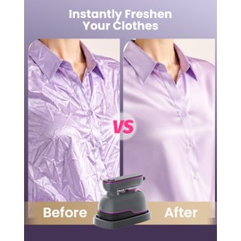 Travel Steamer Iron for Clothes, Portable Handheld Clothes Steamer with 6 Smart Modes, 12S Fast Heat-Up, 2-in-1 Steamer and Iron, 150ml Water Tank, Powerful Wrinkle Removal for Home & Travel, 120V