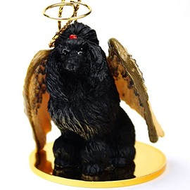 Poodle Angel Dog Ornament - Black