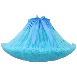 Honeystore Women's Puffy Tulle Skirt Chiffon Petticoat Tutu Princess Pettiskirts Blue