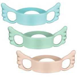 Silicone Baby Bottle Handles, 3PCS Bottle Handles for 2.36-2.76" Wide-Neck Bottles, Baby Bottle Handles has Easy Grip Handles, Easy Carry Handle Lightweight Bottle Handle(Blue/Green/Pink)