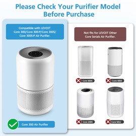 2 Pack Core 300 Replacement Filter for LEVOIT Core 300 and Core 300S Air Purifier, 3-in-1 Core 300 Toxin Absorber Filter Efficiency Activated Carbon Filtration System, Core 300-RF-TX