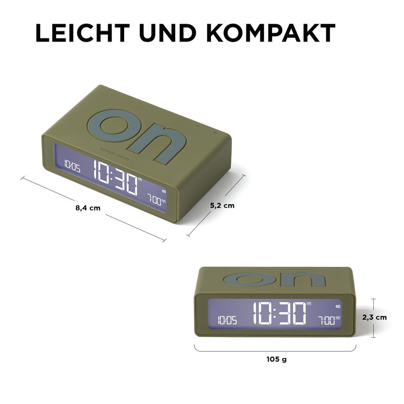 Lexon LR158O4 Digital Alarm Clock Flip Mini Orange