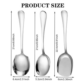 GWAWG Serving Spoons Large,3 Pcs Stainless Steel Buffet Serving Spoon Long Handle Soup Spoons Cooking Spoon Kitchen Tool for Serving Kitchen Cooking Restaurant Banquet