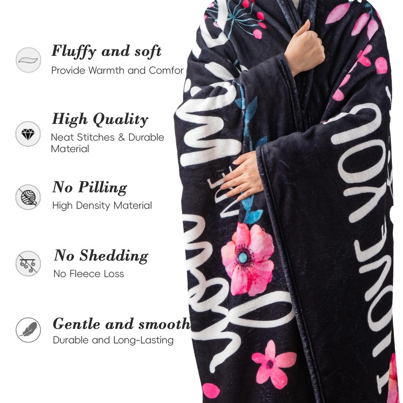 Battilo Mother's Day Flannel Blanket - 50x60 Inches Soft Cozy