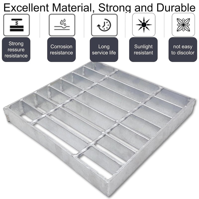 MASSLUNT Galvanized Steel Drain Grate 10x10 in, B-Class 28100 lbs