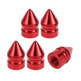VekAuto 5 Pcs Tire Valve Stem Caps, 22x12MM Car Wheel Valve Cap Universal for Car Bike Motorcycle Anti Crash Aluminum Alloy Red Tyre Valve Stem Cover Valve Dust Cap Tire Valve Cap