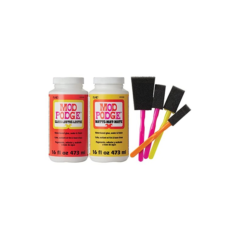 Mod Podge Complete Decoupage Kit-Two 16oz Bottles Waterbase Sealer/Glue (Matte