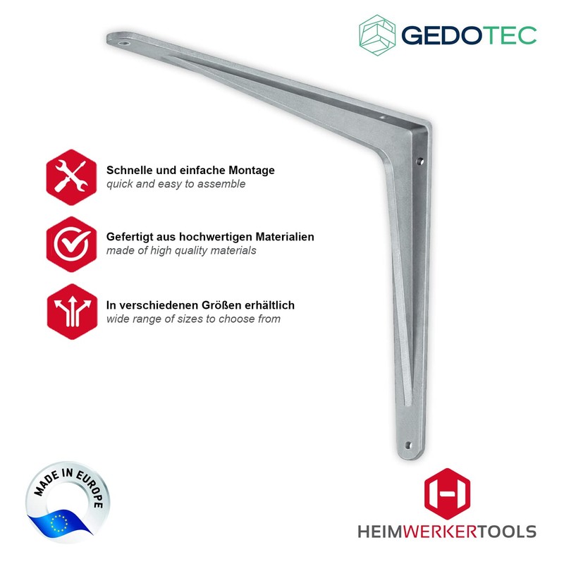 Gedotec Sparta Heavy Duty Aluminium Shelf Console | Depth: 340