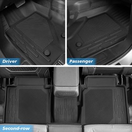 TSLDRV Floor Mats for Ford Bronco 4 Door 2025 2024-2021 Full Sets All Weather Floor Mat for Ford Bronco Accessories 2025 2024-2021 Rear Back Seat Cover Protector Trunk Frunk Cargo Liner Black