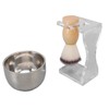 3 PCS Men Shaving Brush Set Acrylic Brush Holder Bubble