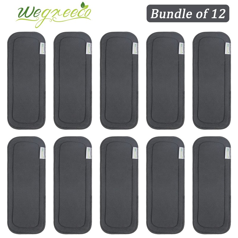 Wegreeco Reusable Soft 5 Layers 12 Pack Bamboo Charcoal Inserts