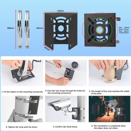 2Pcs Vertical Pole Mount Bracket for Security Camera, CCTV Cameras Mounting Corner Bracket with 4 Loops (Black)