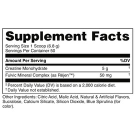Bucked Up Blue Rasberry Creatine for Women and Men - Easy to Mix Vegetarian - Flavored Creatine Monohydrate Powder - Made in USA - 5G Per Serving - 50 Servings - 250 Grams Per Container