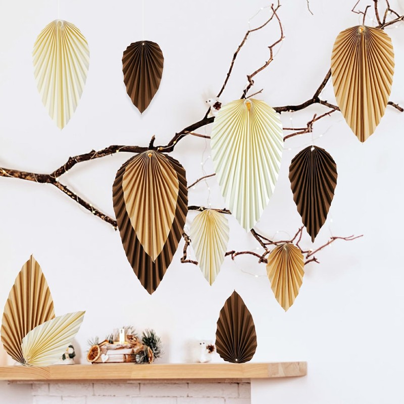 Easy Joy Autumn Decorations, Paper Leaves Decoration, Hanging Paper Fan