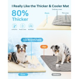 Babygreat Dog Cooling Mat, 59" x 40" Reversible Self-Cooling Mat for Medium Dogs, Arc-Chill Cool Pad for Dogs and Cats Washable Summer (Beige, X-Large(59" x 40"))