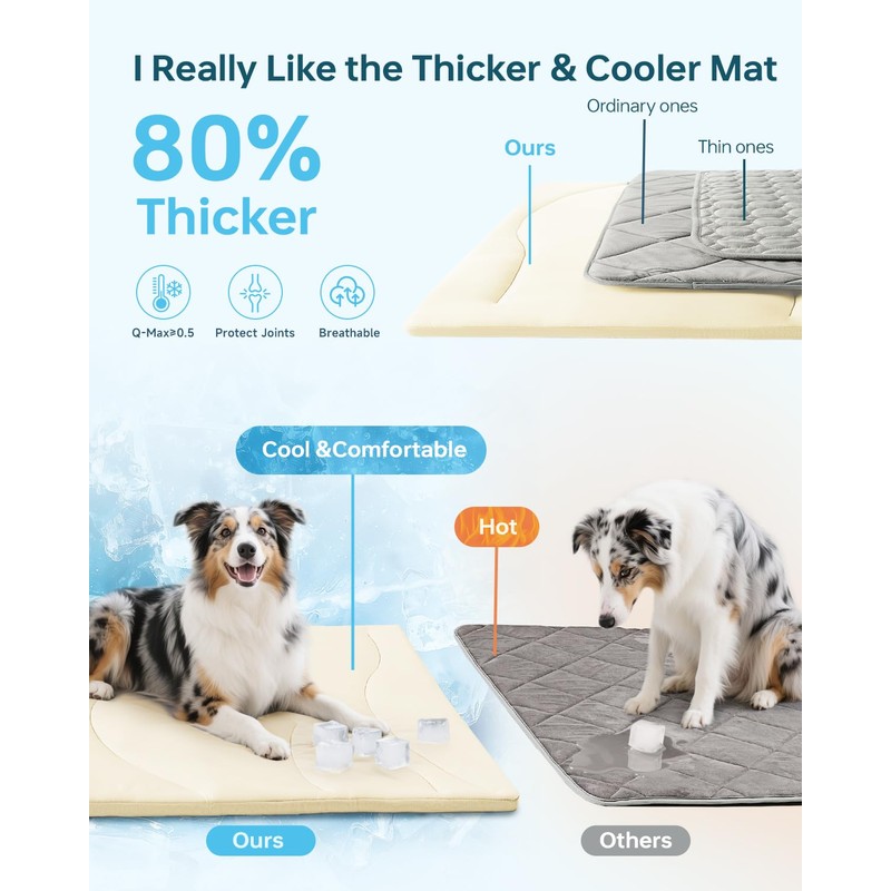 Babygreat Dog Cooling Mat, 59" x 40" Reversible Self-Cooling Mat
