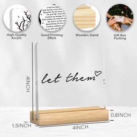Cute Let Them Office Decor Motivational Office Gifts for Coworker Friends Inspirational Self Love Gifts Idea Let Them Acrylic Sign Decor for Desk 4 x 4 inch