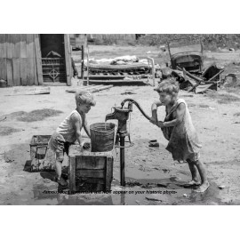 1939 Great Depression Kids PHOTO Oklahoma Migrant Camp Dust Bowl Era