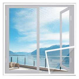 Window Fly Screen 90 x 110 cm White Gases for Fly Protection Window Air Can Flow Freely for Kitchen/Living Room/Bedroom