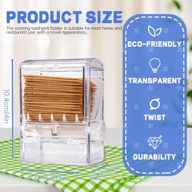 Toothpick Holder Clear Toothpick Dispenser Automatic Toothpick Dispenser, Pop Up Toothpick Holder Dispenser with 500 Toothpicks for Home Kitchen Restaurant (1)