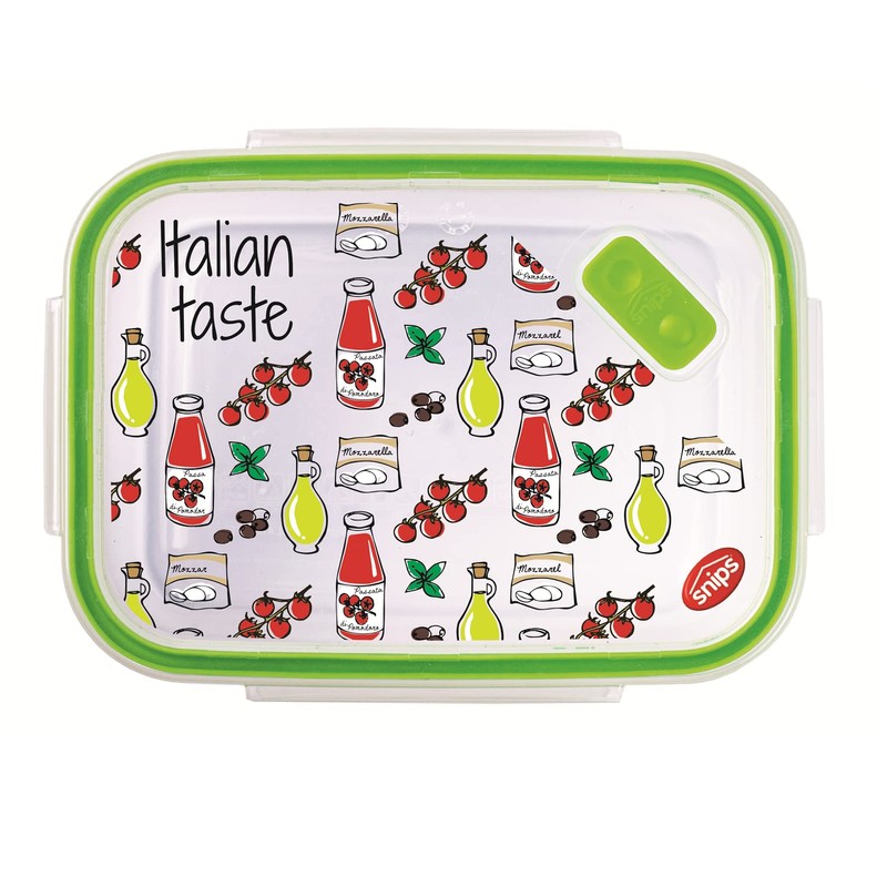 Snips Snipslock Food Keeper Rectangular 0.80 Litre with Italian Decoration,