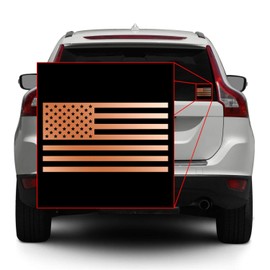 Hill Country Vinyl American US Flag [Pick Color/Size] Vinyl Decal Sticker for Laptop/Car/Truck/Window/Bumper (5in x 2.8in, Metallic Copper)