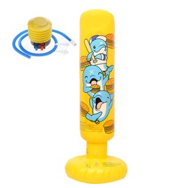 Leakproof Kids Exercise Punching Bag Toy Inflatable Standing Boxing Bag For Children Home Backyard Use With Thicken PVC Children Training Boxing Equipment