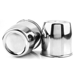 Rheedal 2Pcs 3.13inch Trailer Wheel Center Caps Push Through 3.13" Bore 3.31" Tall Hub Cap for Truck SUV RV Wheel Rim, Chrome Silver Wheel Cover