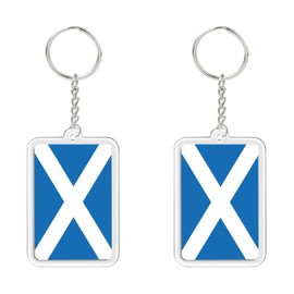2 PCS Scotland Flag Keychain,Scots Tag Keyring Key Chain for Car Motorcycle Auto