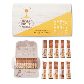 Mealmy Stick Honey Plus Honey Specialty Store, Kanichi Shoten, Individual Packaging (10 Types of Domestic Honey, 0.3 oz (8 g) x 10 Bottles)