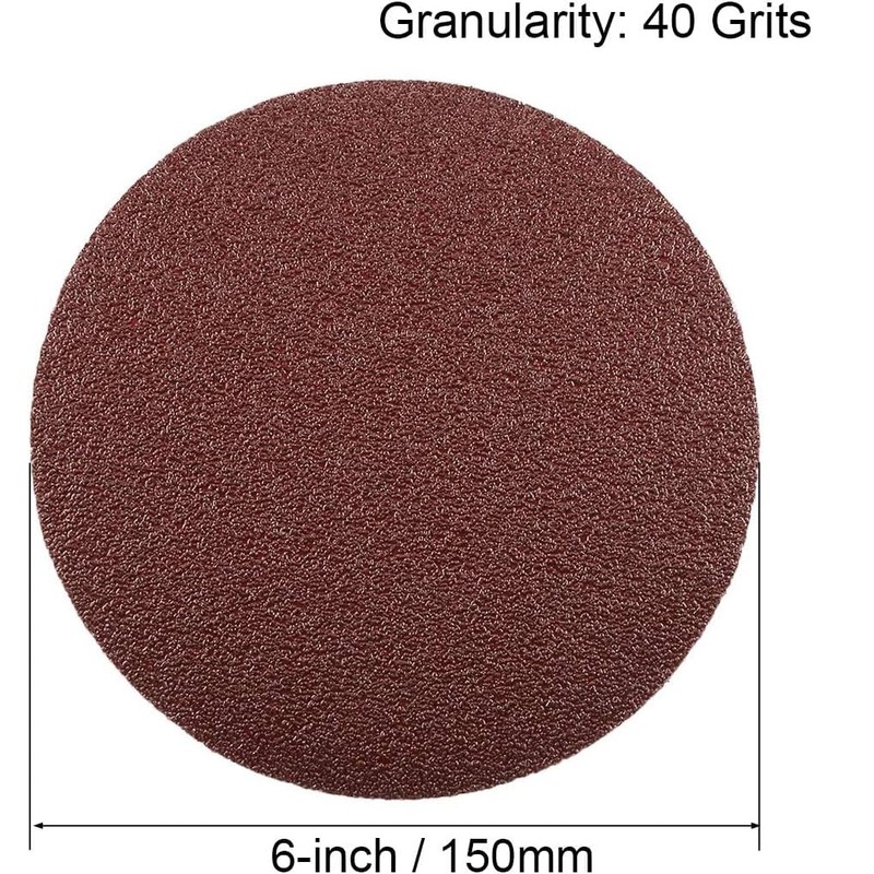 Boxonly 6-Inch PSA Sanding Disc Adhesive-Backed Sanding Sheets Aluminum Oxide