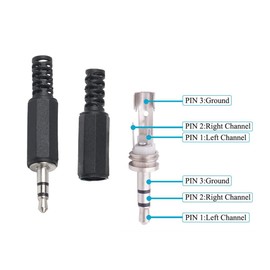 bnafes (5Pack 3.5mm Replacement Repair Plug Jack TRS 3 Pole Stereo Male Plug 1/8" 3.5mm Solder Type DIY Audio Cable Connector for Headphone Headset Earphone Cable Repair