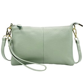 Beurlike Leather Wristlet Wallet Clutch Purses For Women Small Crossbody Phone Bags(Spearmint)