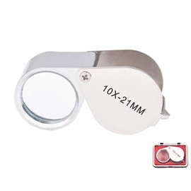 NANAOUS Lupa Joyero para Relojero De Bolsillo Portátil, Lupa de Mano 10X Lupas de Joyero con Estuche Aplicadas a la Ciencia Lectura de Libros Periódicos Insectos Hobby Observación (10X)
