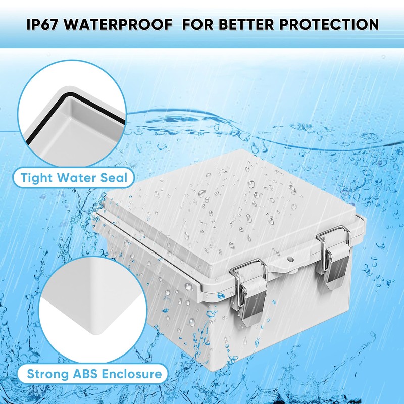 GEVEELIFE Waterproof Junction Box ABS Plastic, Outdoor Electrical Box IP67