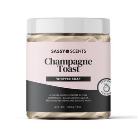 Sassy Shop Bath - Whipped Soap, Champagne Toast - Cleanse and Nourish the Skin, With Uplifting Fragrance - Gentle and Suitable for all Skin Types - Vegan Friendly - 115g