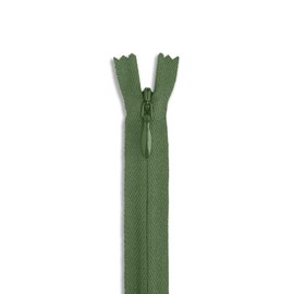 Army Green Heavy Duty Nylon Zipper - 24" Invisible Zipper, Non-Separating, 2 mm Tooth, Ideal for Crafts & Sewing