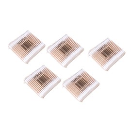 Baluue 500pcs Double Tipped Cotton Stick Swabs Wooden Stick 5 Packs Each 100 Pieces Safe for Face Body