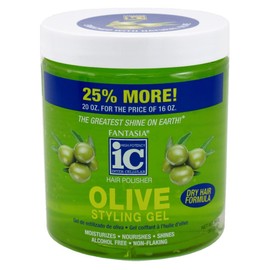 Fantasia Gel Bonus Olive Oil Dry Hair Formula Styling Gel, 20 Ounce
