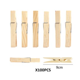 100PCS Wooden Sticky Note Clips, Handmade DIY Photo Clips, Vintage Clips, Craft Clothespins, Holiday Card Clips for Photos, Notes, Crafts