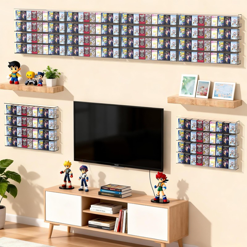 Leadiy Wall Display Shelves, Acrylic Floating Shelves for Mini Toys,