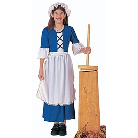 Rubies Child's Forum Colonial Girl Costume Dress, Medium, Blue/White