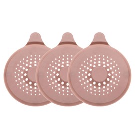 uxcell 3pcs Shower Drain Hair Catcher 5.5" Dia Round Drain Cover Silicone Strainer Hair Stopper for Shower Kitchen Bathroom Tub Accessories, Pink