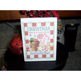 Decor Bakery Candy shop sign Christmas Farmhouse kitchen Holiday tray decor