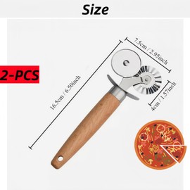 HJYDGJ Set of 2 Pasta Cutters, Lattice Roller, Stainless Steel with Zinc Alloy, Lattice Roller, Dough Cutter, Ravioli Roller, Pastry Wheel for Ravioli Pasta Cutter