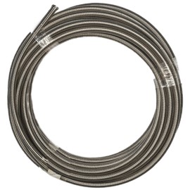 Flo Supply 6AN Stainless Steel Braided Hose - PTFE Liner - 1ft.